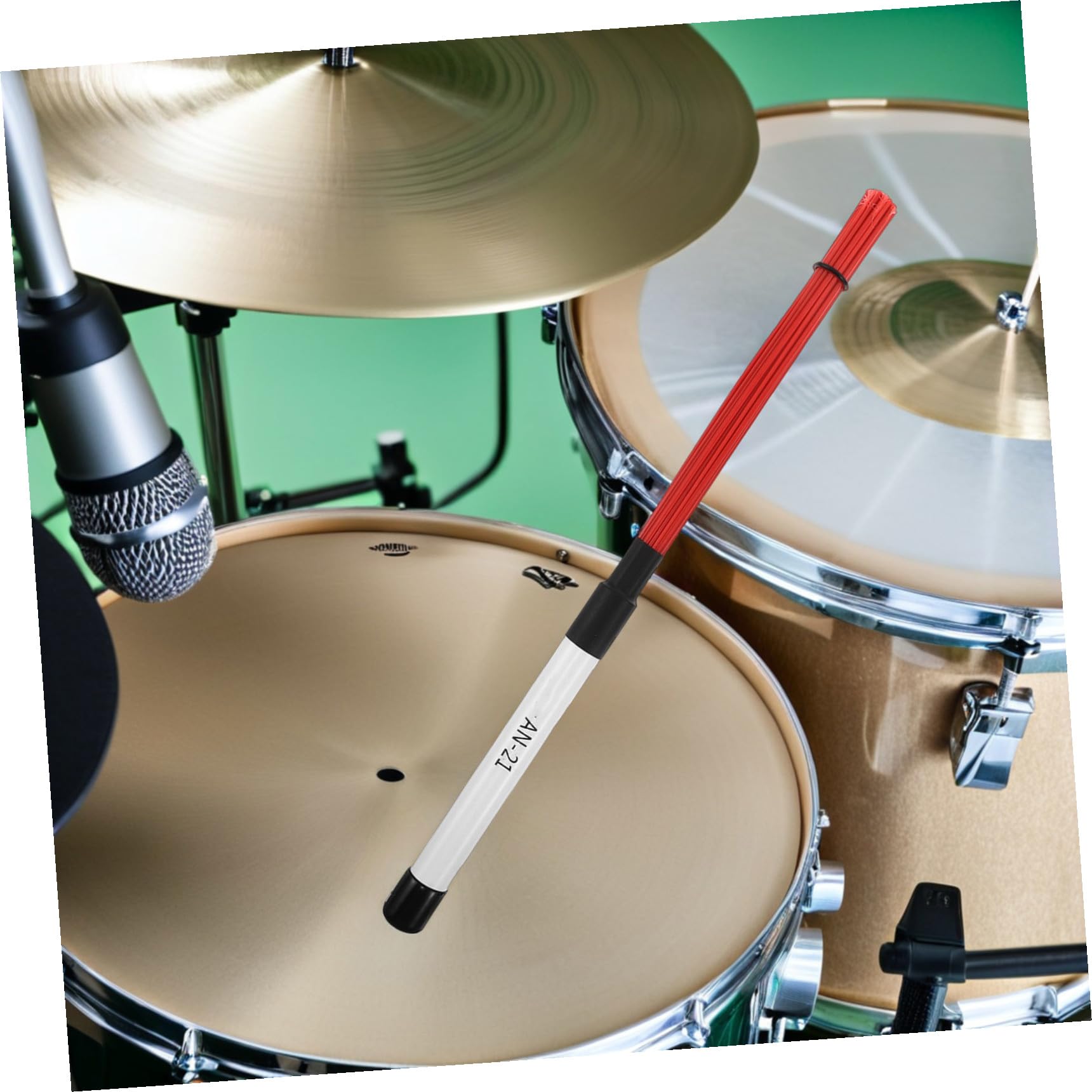 Spazzole per Batteria in Nylon Bacchette Percussione Jazz e Acustica Impugnatura Ergonomica Antiscivolo Compact per Pratica e Strumenti Musicali Professionali