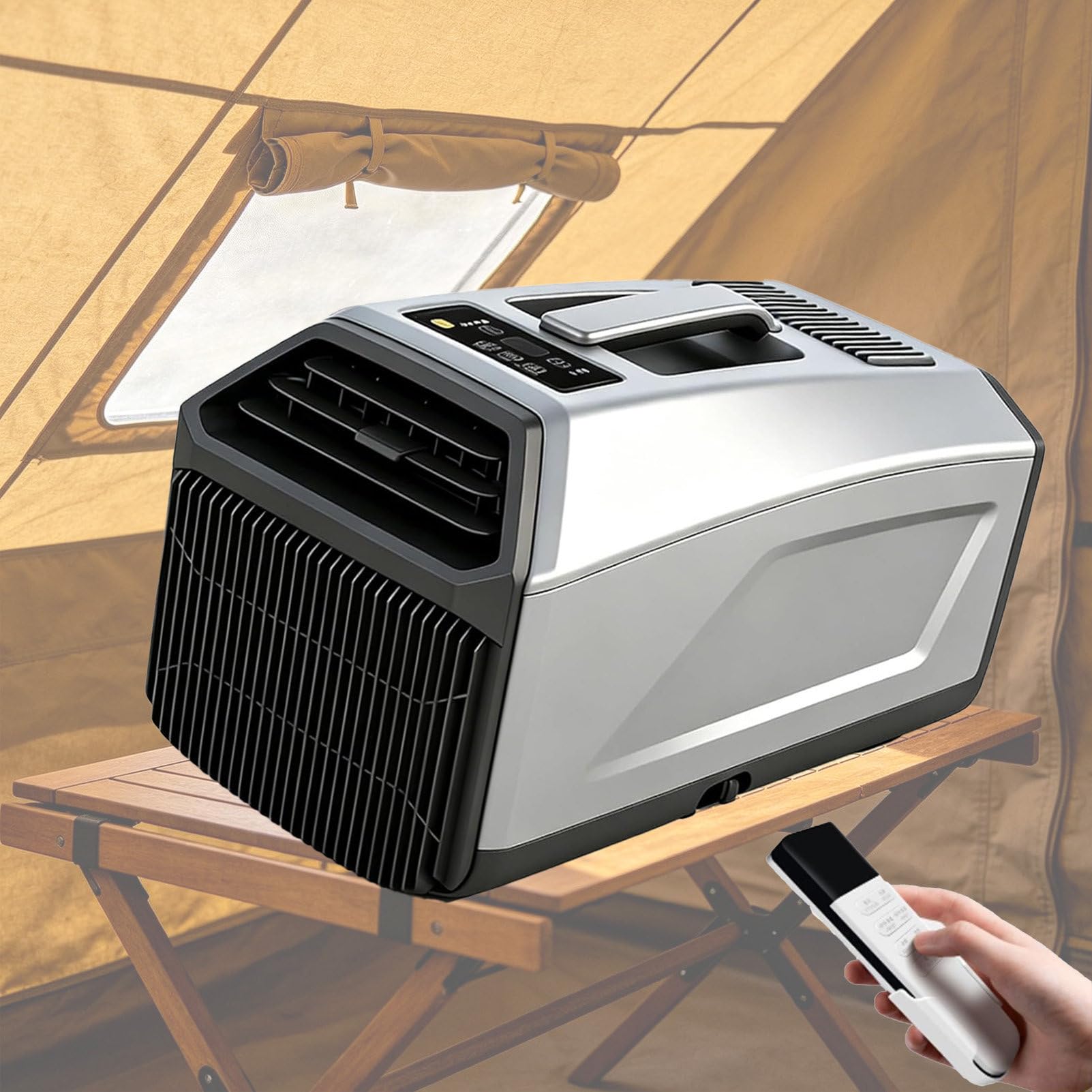 Pvxa 4500BTU/5100BTU Quiet Camping AC, Portable Tent Air Conditioner, Cools up to 86 sq ft, with Timer, Low Power Consumption, for Tents, Truck, RV Outdoor Grey-1300W