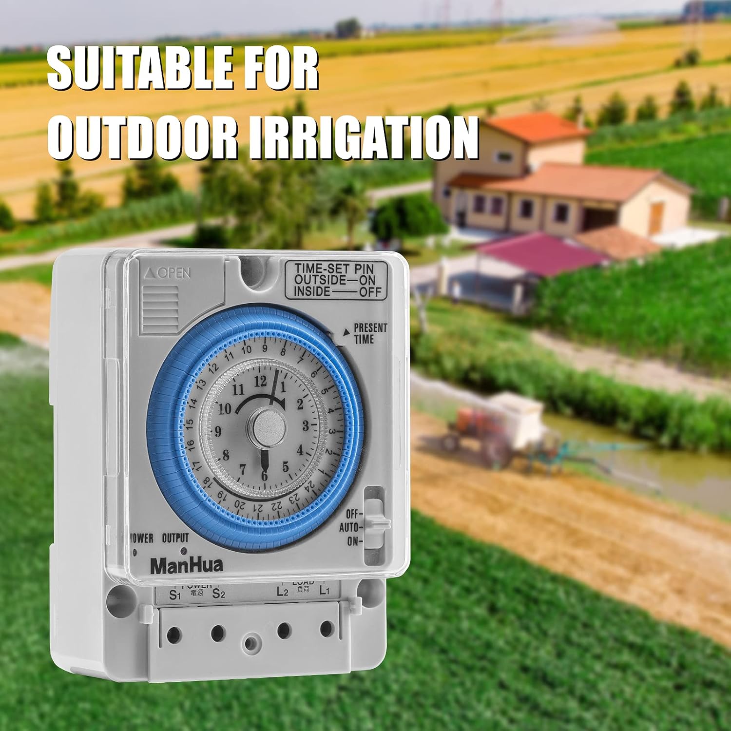Precise Mechanical Timer Switch, Manual Adjustable Mechanical Time Control Switch,12V AC/DC Programmable Timer for Lights Pumps Fans, Energy Saving, Circuit Protection, Easy Installation
