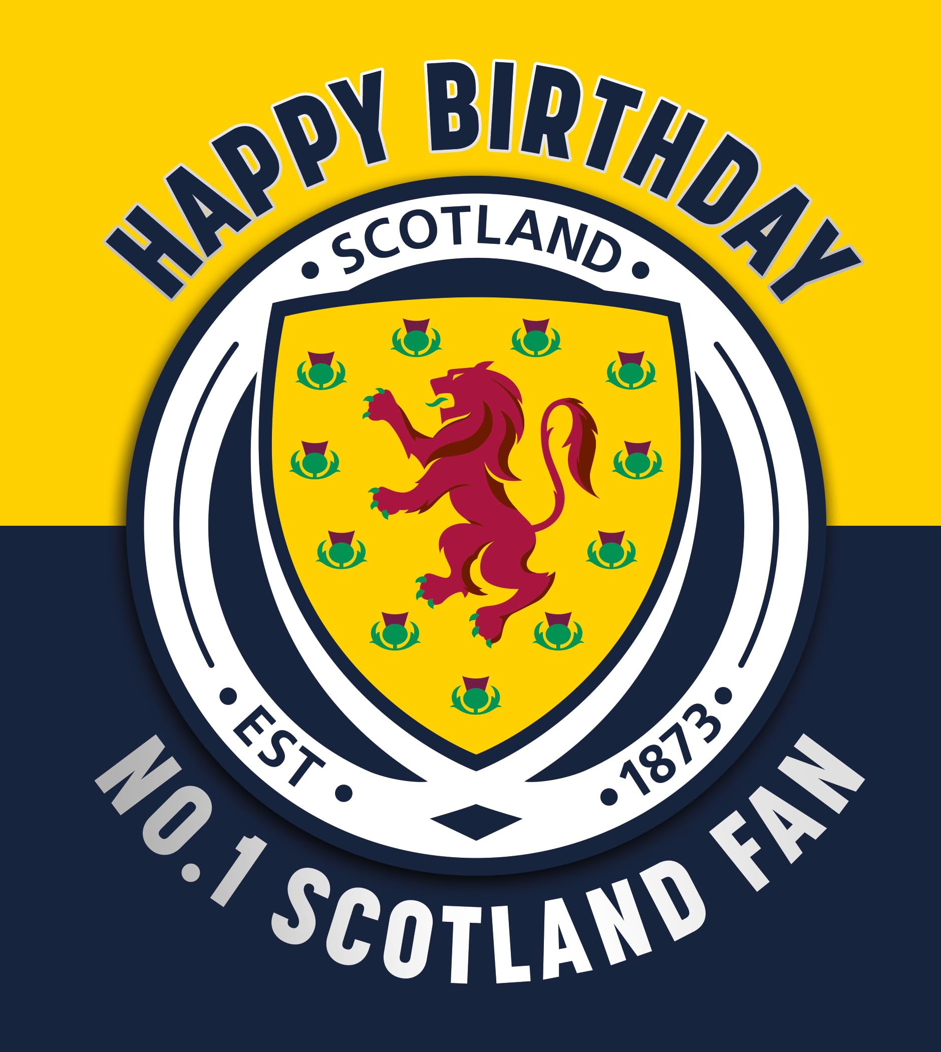 Scotland Football Happy Birthday Card – Scotland Fan Birthday Card – Scottish Football Supporter Greeting Card