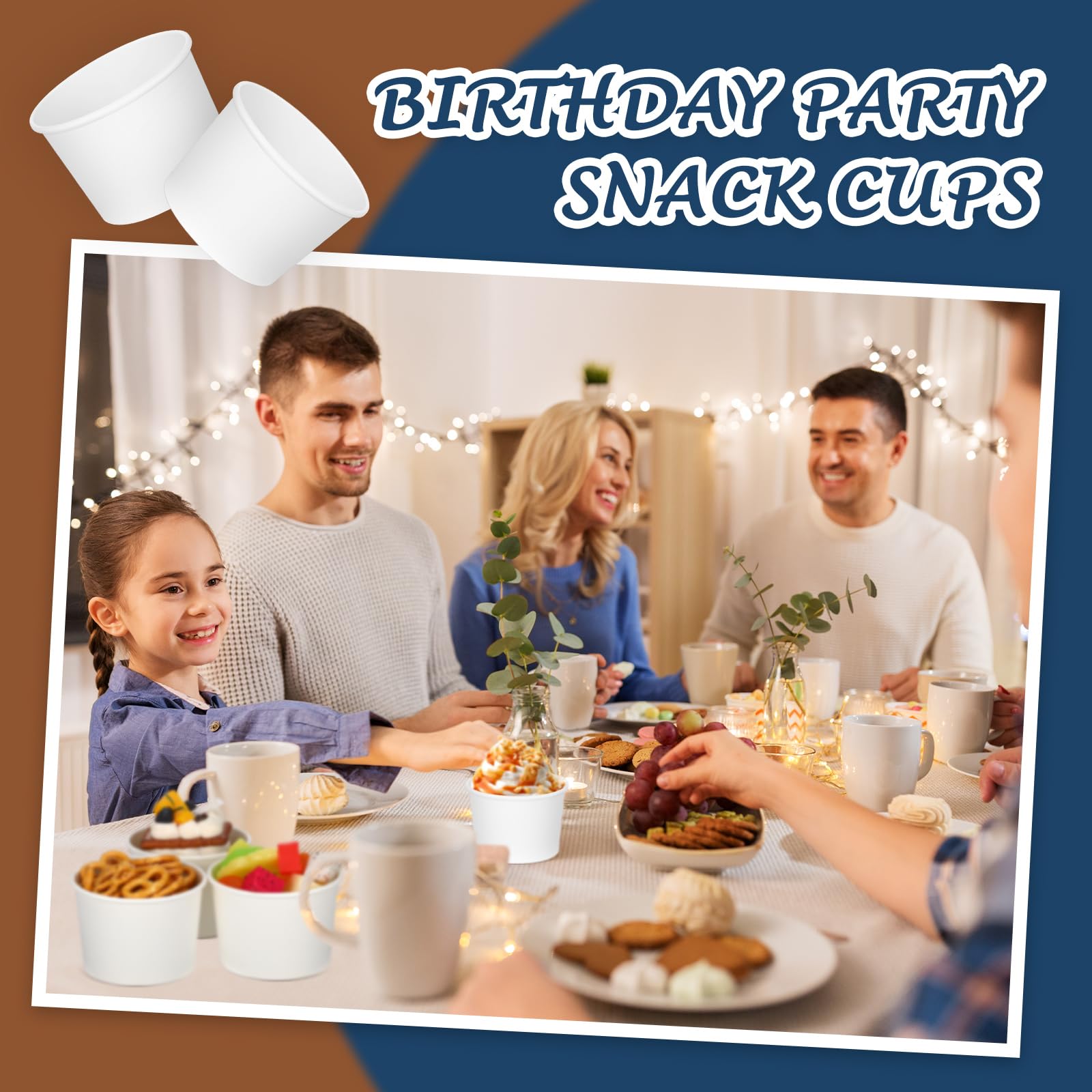 Nuenen 600 vasos de papel desechables de 8 onzas para helado de San Valentín, vasos de postre desechables a granel, cuencos de postre de papel de color sólido para aperitivos, Sundae, recuerdos de