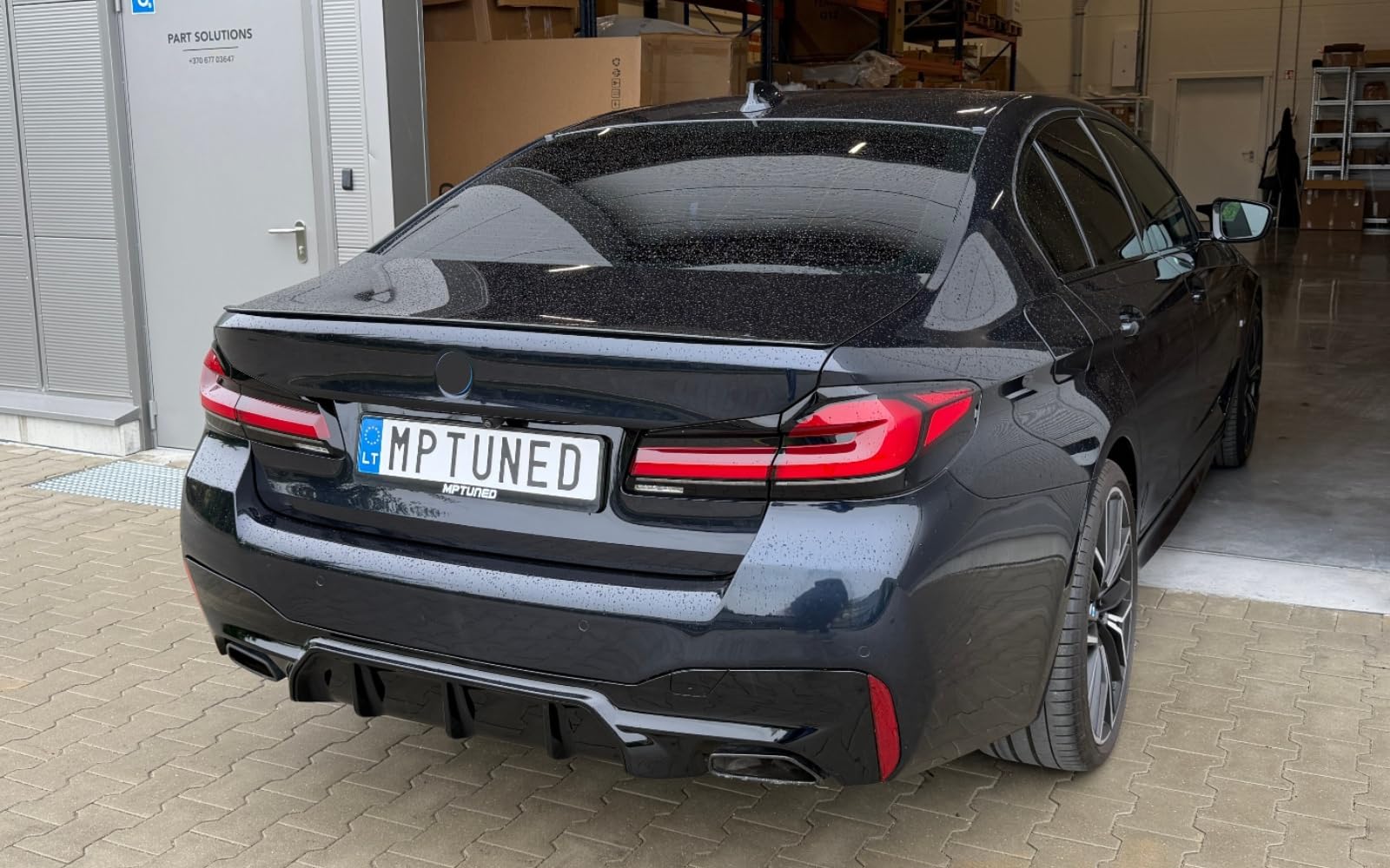 MpTuned G30 G31 Diffusor M5 Stil Glänzend Schwarz für 5er Heckstoßstange 2017- Tuning M-Sport ABS-Kunststoff