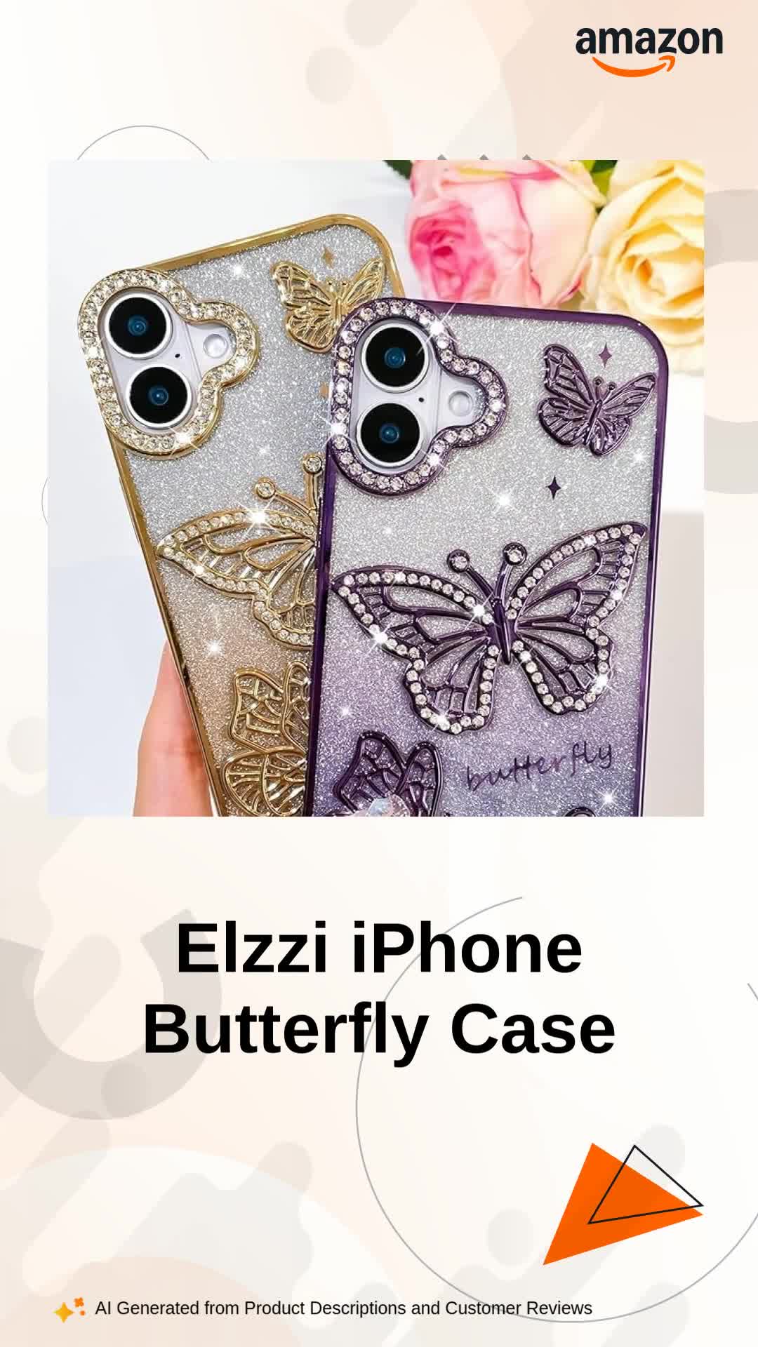 Elzzi Electroplated Butterfly Phone Cover for iPhone 17 Case
