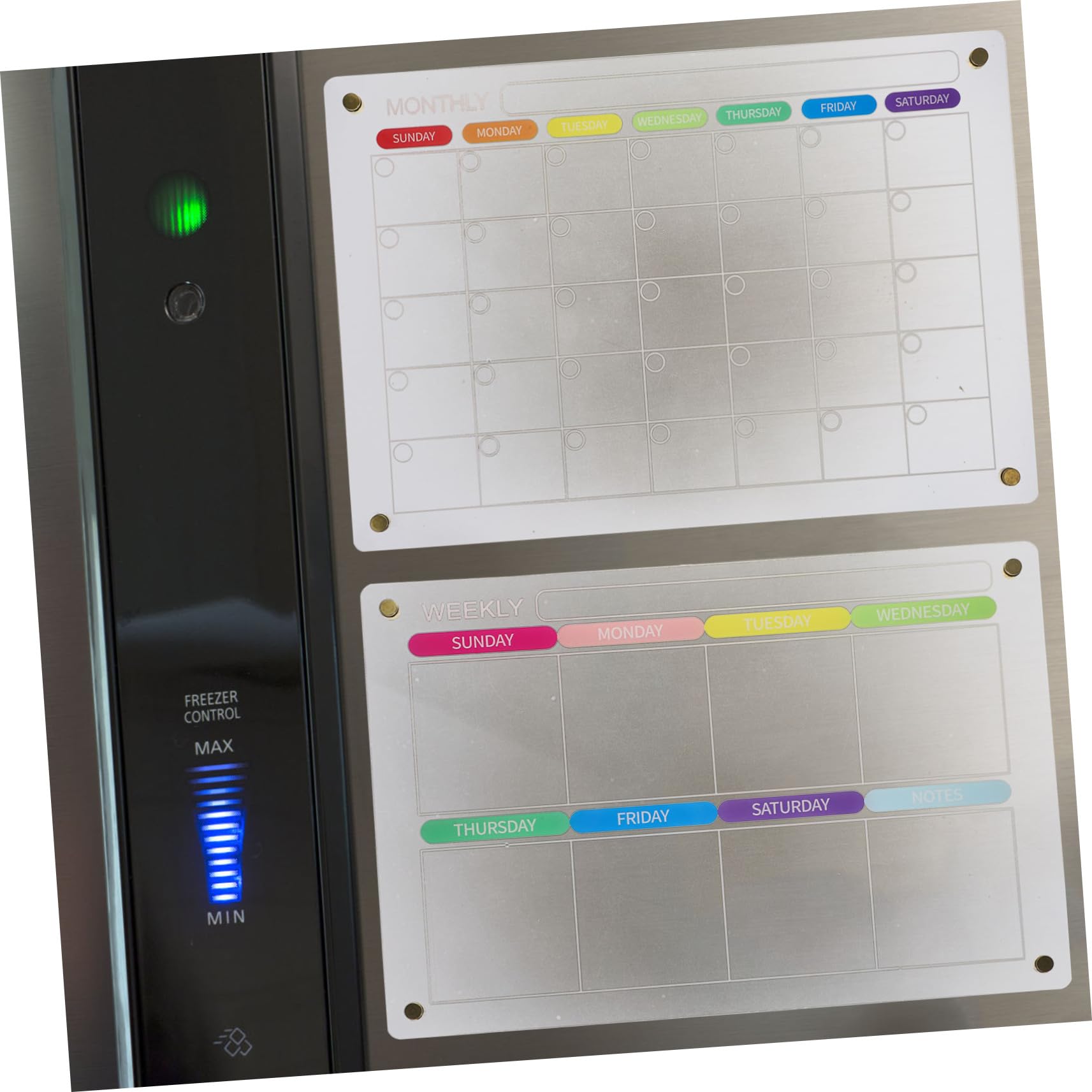 PLAFOPE 1juego Pizarra Magnética De Borrado Seco Con Planificador Semanal y Mensual Tablero Erasable Para Notas y Recordatorios Para Oficina y Hogar
