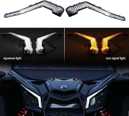 HAKA TOUGH Luces LED delanteras X3, luces direccionales con luz blanca y amarilla para Can Am Maverick X3 XDS XRS Max Turbo RMaverick Trail Sport