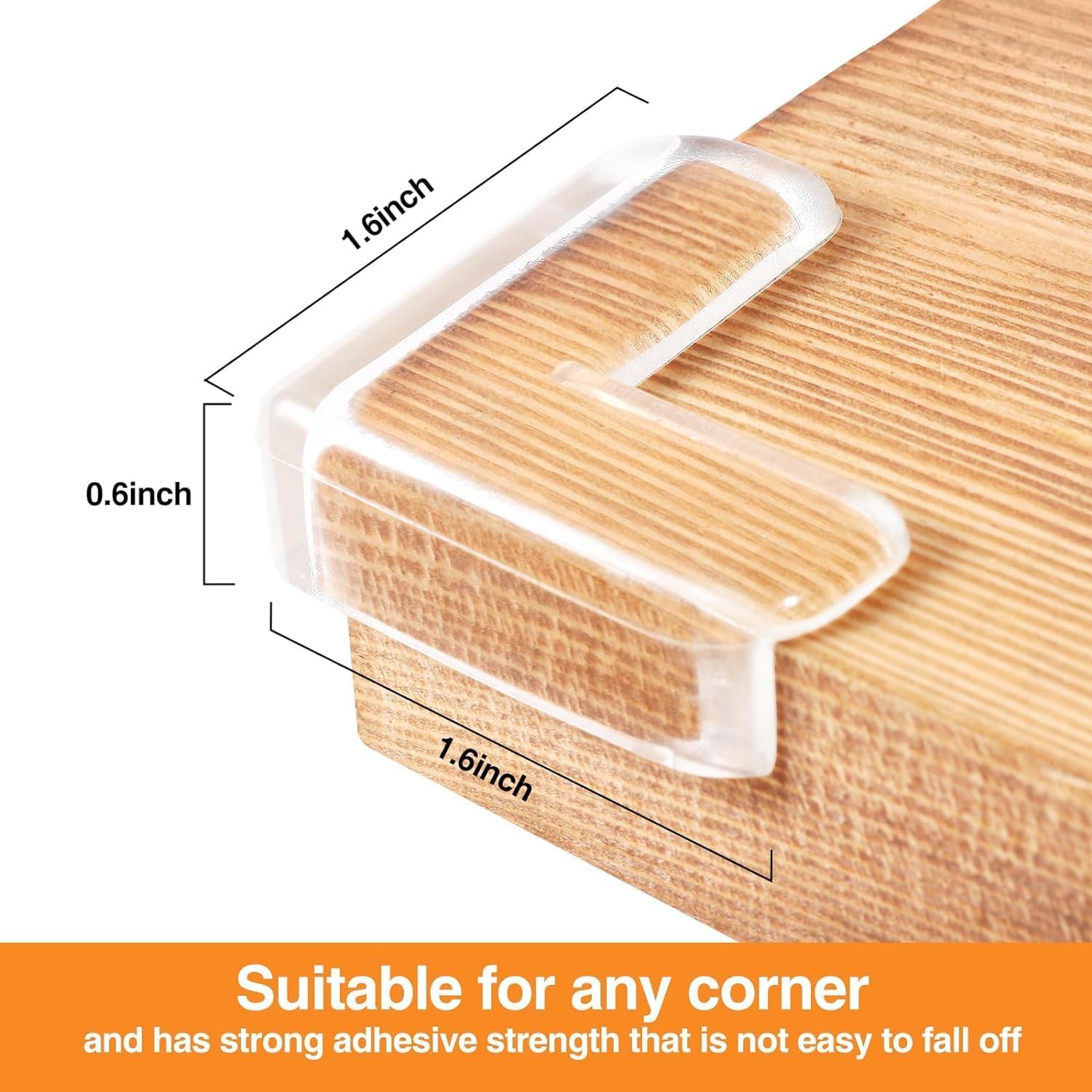 TARTAMYA Baby Proofing Corner Guards, Multi-Shape Transparent Furniture Protectors, Self-Adhesive Child Safety Edge Protectors (Square Shape, Transparent (Pack of 8 Pieces)) 3