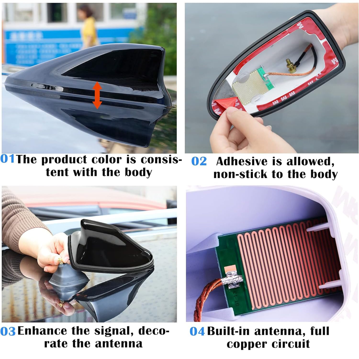 Antenna Auto A Pinna Di Squalo - Universale, Forte Segnale AM/FM, Facile Installazione - Foto 6