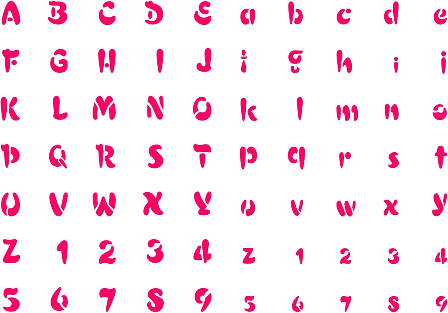 bubble letter stencils 3 8cm 2x sheets reusable writing letters numbers abc alphabet font wall stencil template amazon co uk home kitchen