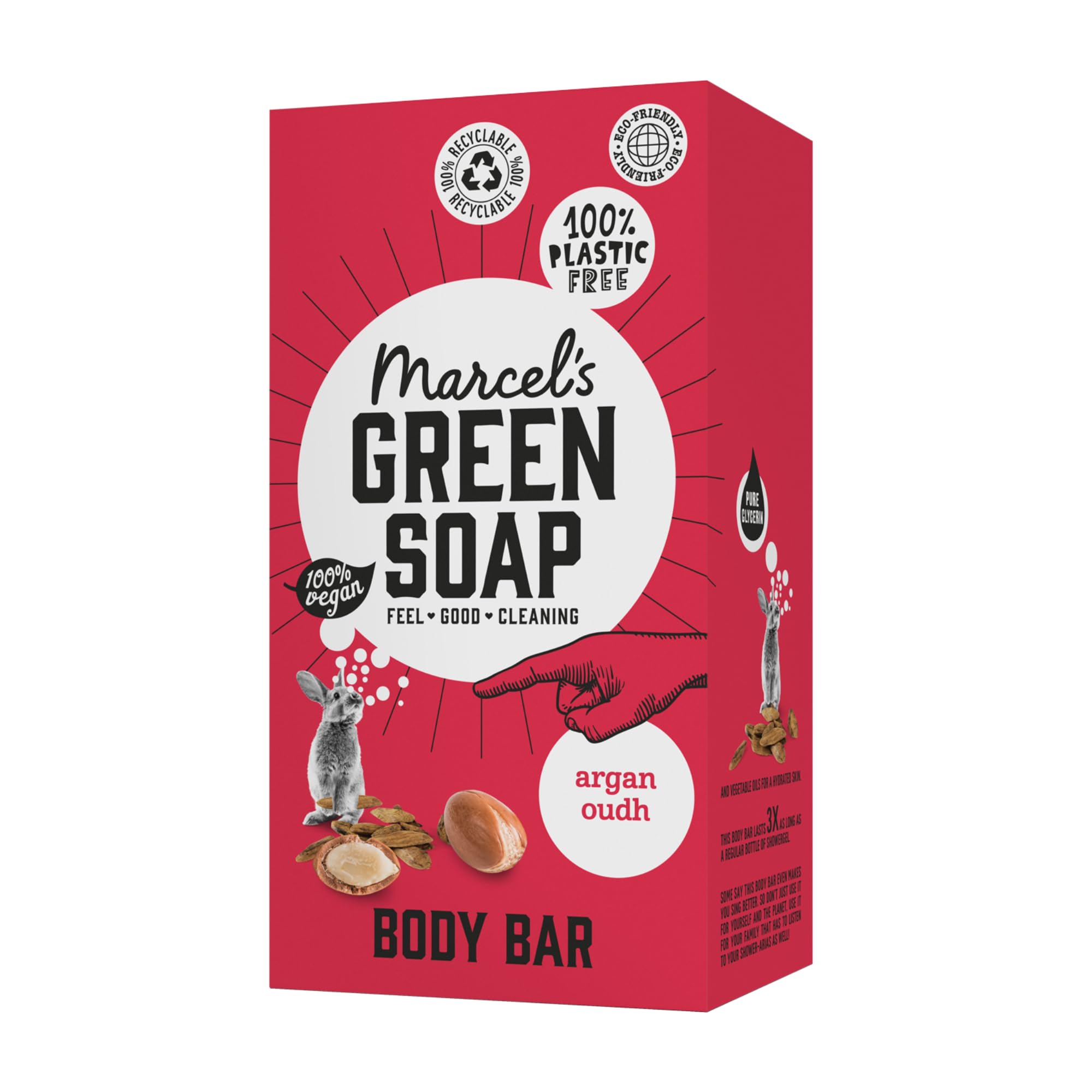 Body Bar Argan & Oudh - Saves 3 bottles of regular Shower Gel - 100% Eco friendly - 100% Vegan - 97% Biodegradable - 150 G