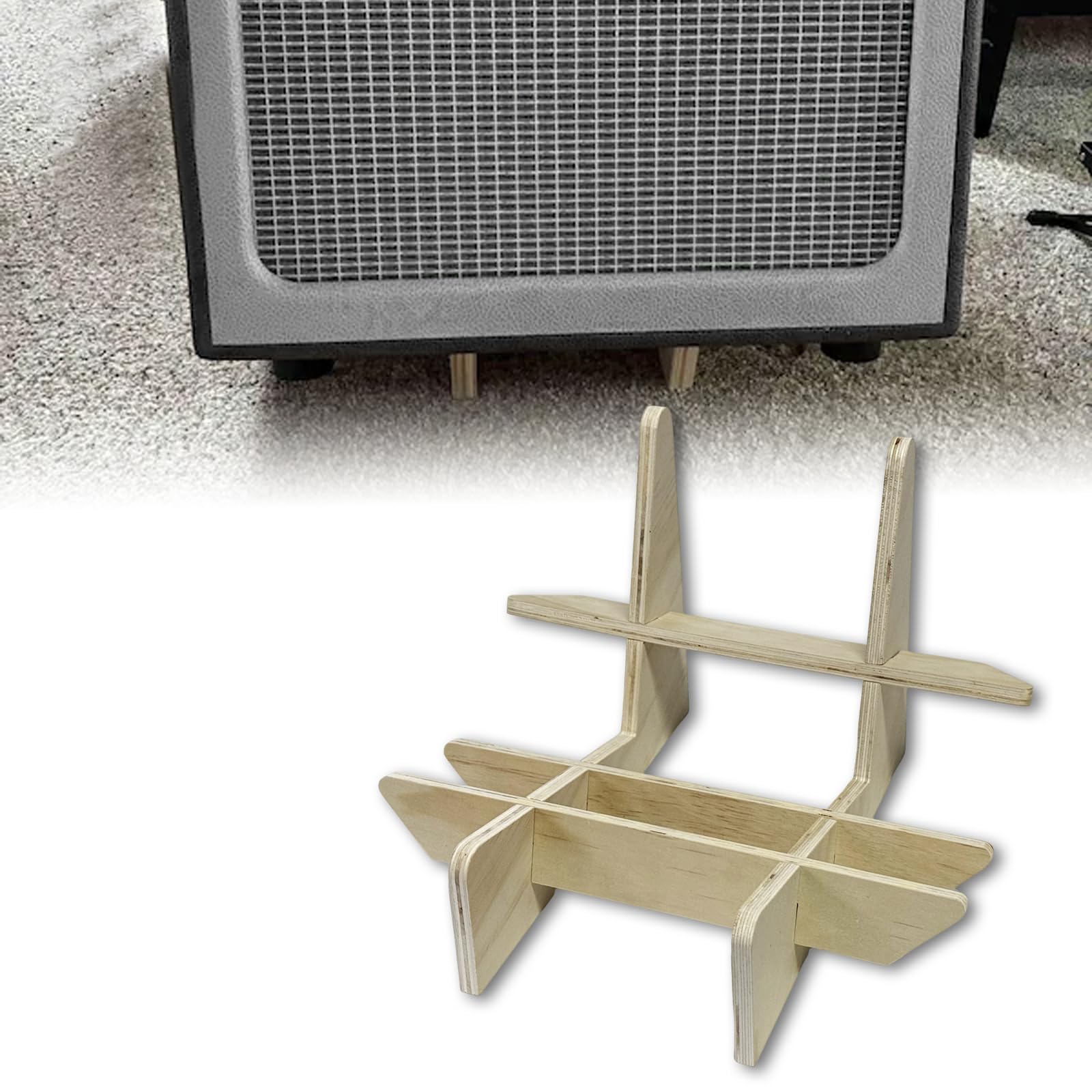 Soporte de amplificador de guitarra para mejorar el tono y monitoreo, soporte portátil de madera para monitor de piso para guitarra eléctrica, amplificadores de bajo, reduce la resonancia y mejora la