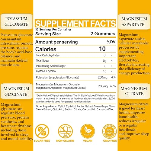 Miniatura 6 de BSSTABBON Suplemento de magnesio y potasio - 60 cápsulas - Complejo de magnesio de alta absorción 60 quilates (BSS770-60) (60 unidades)