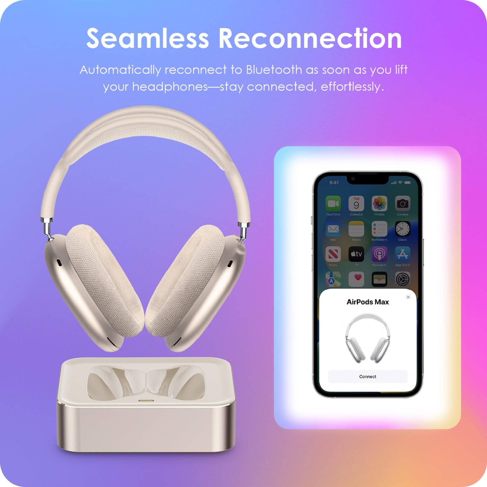 Headphone Charging Station for AirPods Max 2024 & 2020 - Wireless