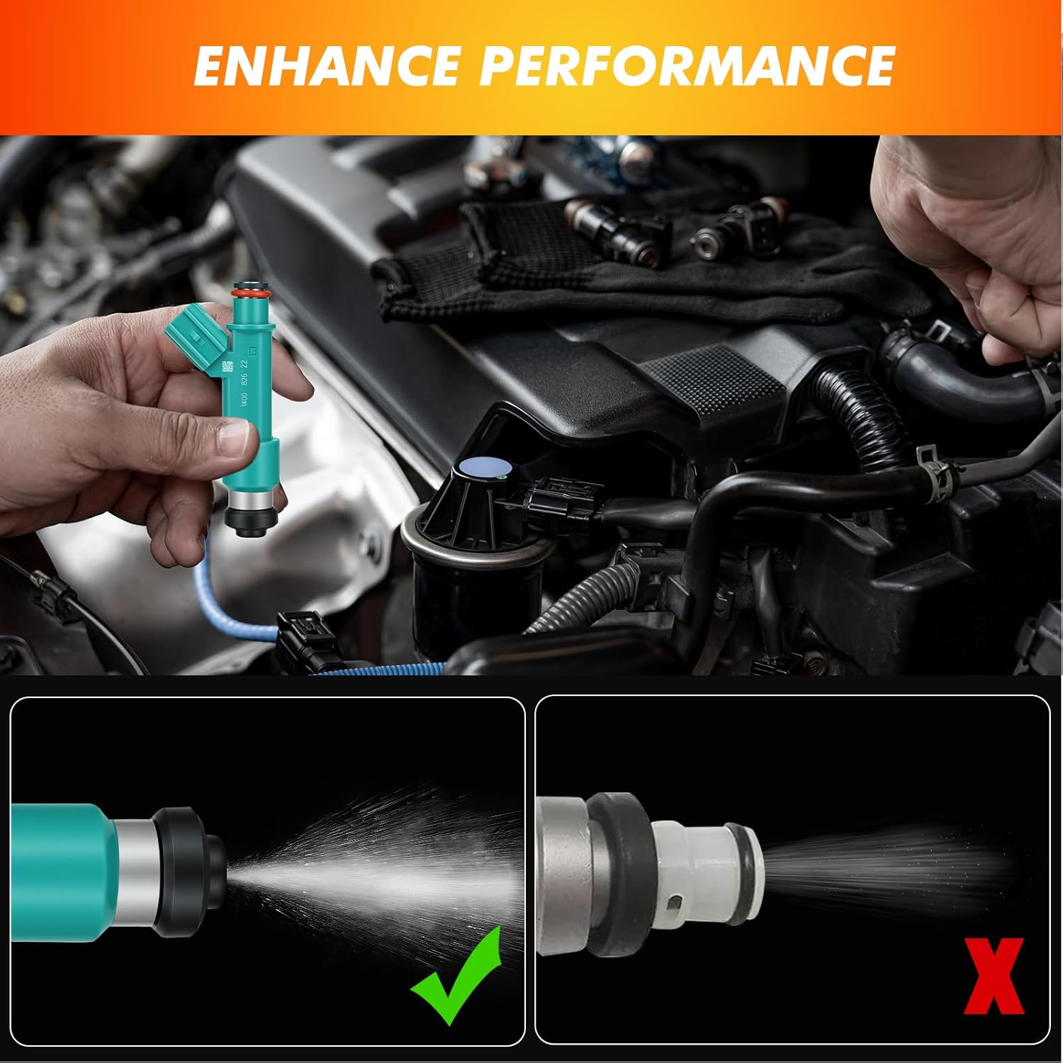2009-2013 Fuel Injector Compatible for Suzuki Grand Vitara 2009 2010 2011 2012 2013 Kizashi 2010-2013, 2.4L L4, Replace 1571078K00 FJ1094