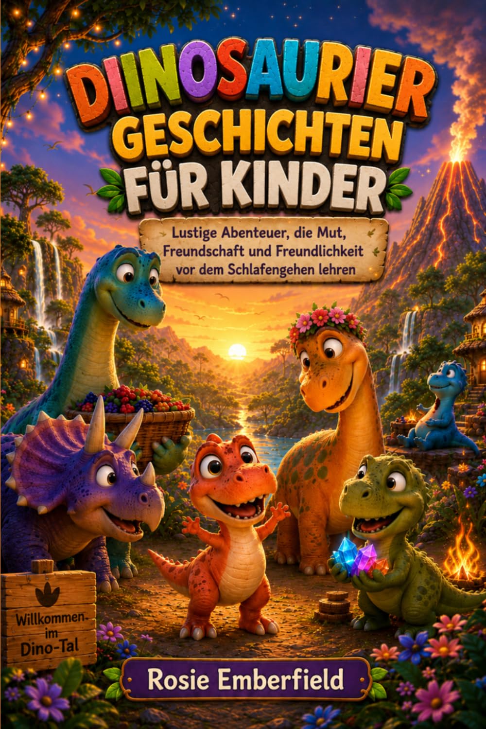 DINOSAURIER GESCHICHTEN FÜR KINDER: Lustige Abenteuer, die Mut, Freundschaft und Freundlichkeit lehren vor dem Schlafengehen