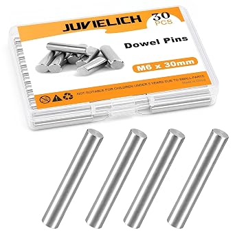 30Pcs M6 x 30mm Approx 1/4" x 1-3/16" 304 Stainless Steel Dowel Pins
