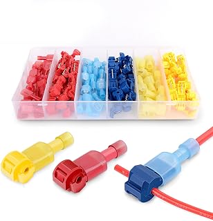 Nilight 50004R 120Pcs T-Tap Wire Connectors Kit with Insulated Male Quick Disconnects - Self-Stripping, Color-Coded, 2-Year Warranty