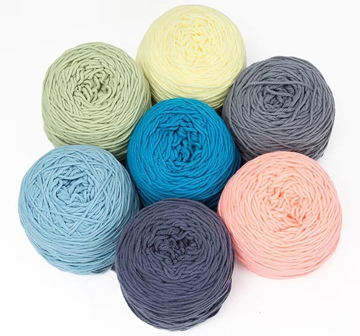 Farbiges Strickgarn, 8 Stränge Tuftinggarn for die Teppichherstellung, Baumwolle/Polyester, gemischt, 5 mm dick, Stanznadel, Häkelgarn, 190 g(G)