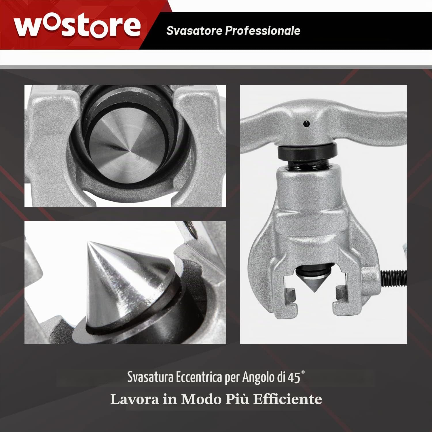 Wostore Kit di Strumenti per svasatura Tubi, 7 matrici per svasature eccentriche su Tubi in Rame da 3/16-3/4", Ideale per lavori di refrigerazione HVAC Plumping