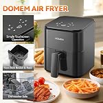 Friteuse à air compacte de 3 Qt avec panier antiadhésif et grille, écran tactile simple d'utilisation, cuisson en étapes simples, cuisson à faible huile, friteuse compacte, économiseur d'espace
