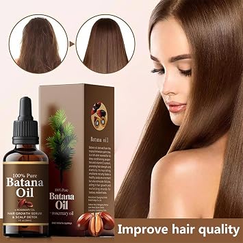 Batana Oil for Hair Growth,100% Pure Batana Oil, Wild Growth Hair Oil, Repairs split ends, Hair Stronger & Healthier, Batana Hair Oil for Women and Ma, Nourishes Hair for All Hair Types (60ml)