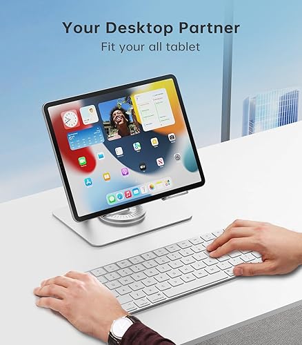 Miniatura 3 de Soporte para tableta ajustable con base giratoria de 360  Soporte de aluminio para tableta, para iPadSamsungiPad Pro Air MiniGalaxySwitch, color