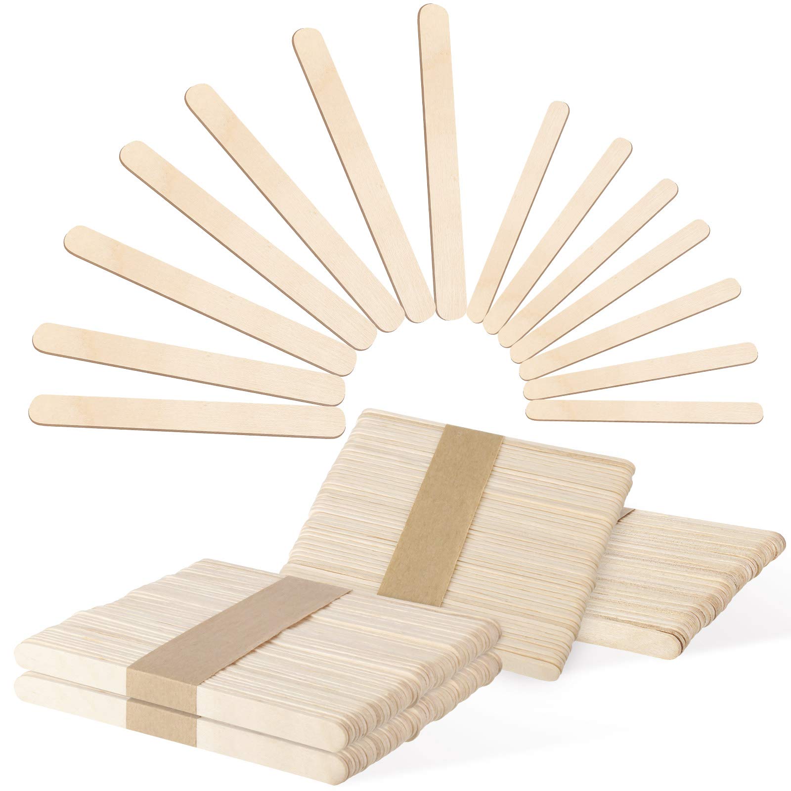Buy 200 Pieces Popsicle Sticks for Crafts Ice Cream Sticks Waxing Sticks Natural Wooden Craft
