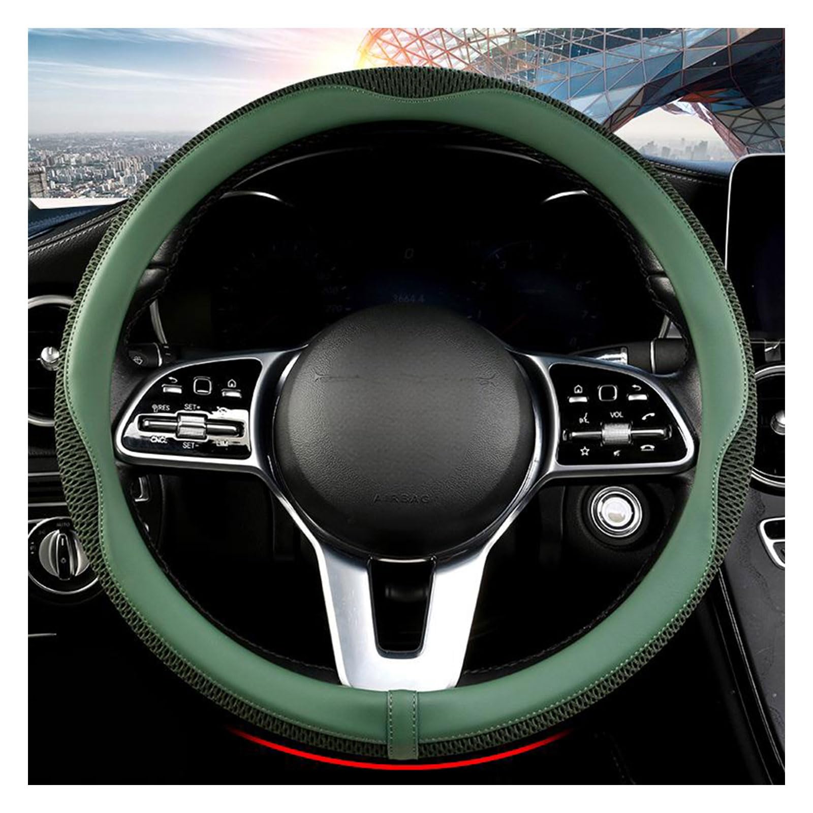 Leder Lenkradbezug D-Form Für Jeep Grand Cherokee Wrangler Compass Gladiator