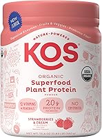 Vista 17 de Proteína Kos en polvo, orgánica, a base de plantas, mezcla de proteínas veganas orgánicas crudas, 1.3 libras, 15 porciones
