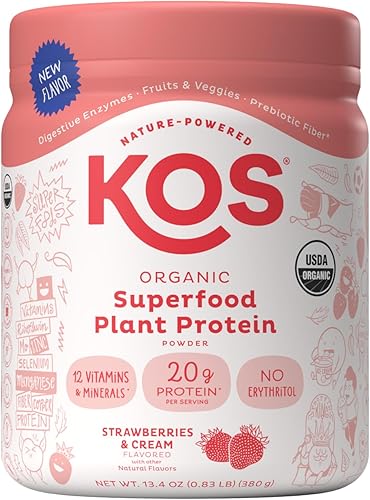 KOS Proteína en polvo sabor fresa y crema, 10 porciones