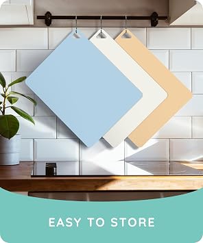 Extra Thick Flexible Cutting Boards for Kitchen, Cutting Mats for Cooking, Colored Cutting Mat Set, Non-Slip Cutting Sheets, Flexible Plastic Cutting Board Set of 3, Serving Utensils 15x12