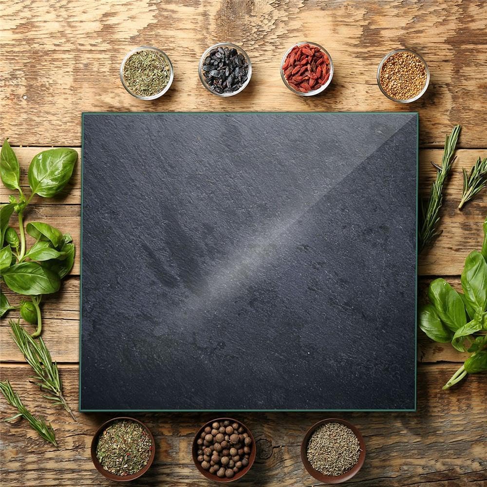 Herdabdeckplatte Abdeckung 60x52 Ceranfeld Abdeckplatte Schneidebrett 80x52 Granit Dunkelblau Grau Spritzschutz Glasplatte Ceranfeldabdeckung Schutz Herdschutz Sicherheitsglas Glasschneidebrett