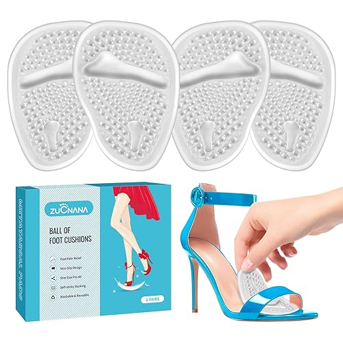 Ball of Foot Cushions (2 Pairs Gel Shoe Inserts), Heel