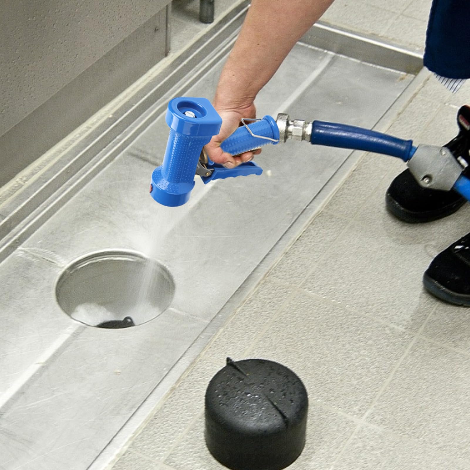 Pulvérisateur de Tête de Pulvérisation de Nettoyage de Cuisine de Buse de Pulvérisation à Haute Pression, Nettoyage de Grande (Pistolet à soufflet C bleu (dents internes 4)