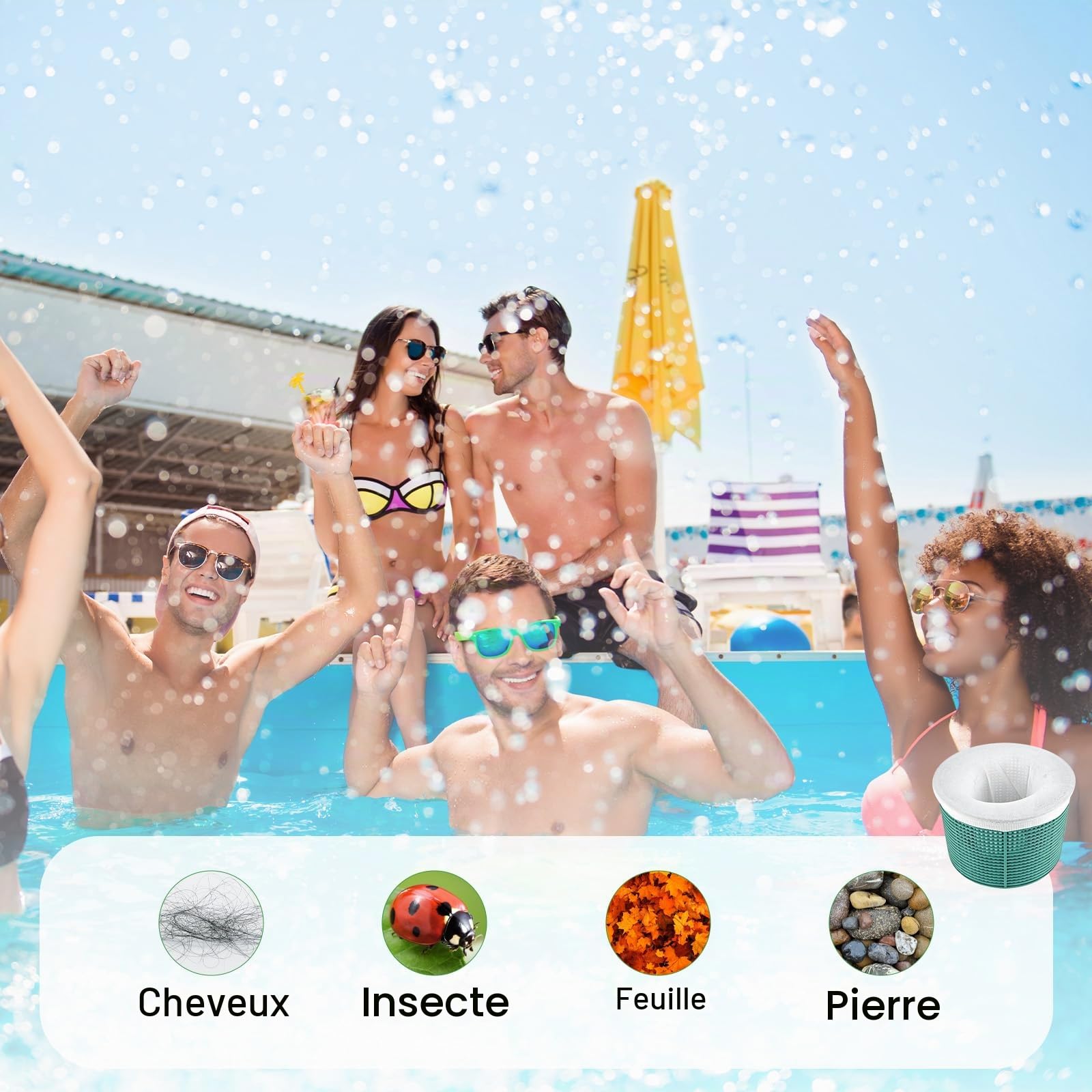 Lot de 30 chaussettes skimmer de piscine, chaussettes filtrantes pour skimmer, étang, nettoyage de la saleté et des feuilles pour piscine, filtre à tamis