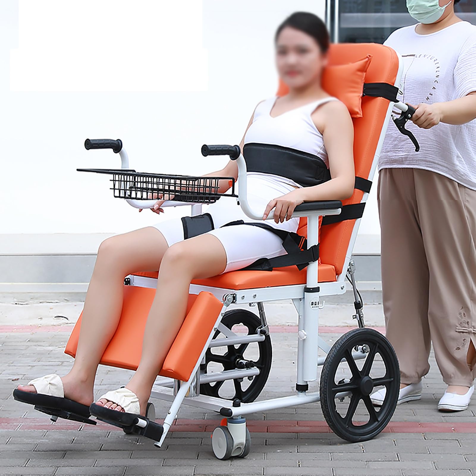 XingLi Heavy Duty Multifunctional Patient Lift Transfer Chair, Patient Lift for Home, Hydraulic Aid 180° Backrest Adjustment, Height-Adjustable Nursing Chair, with Chamber Pot