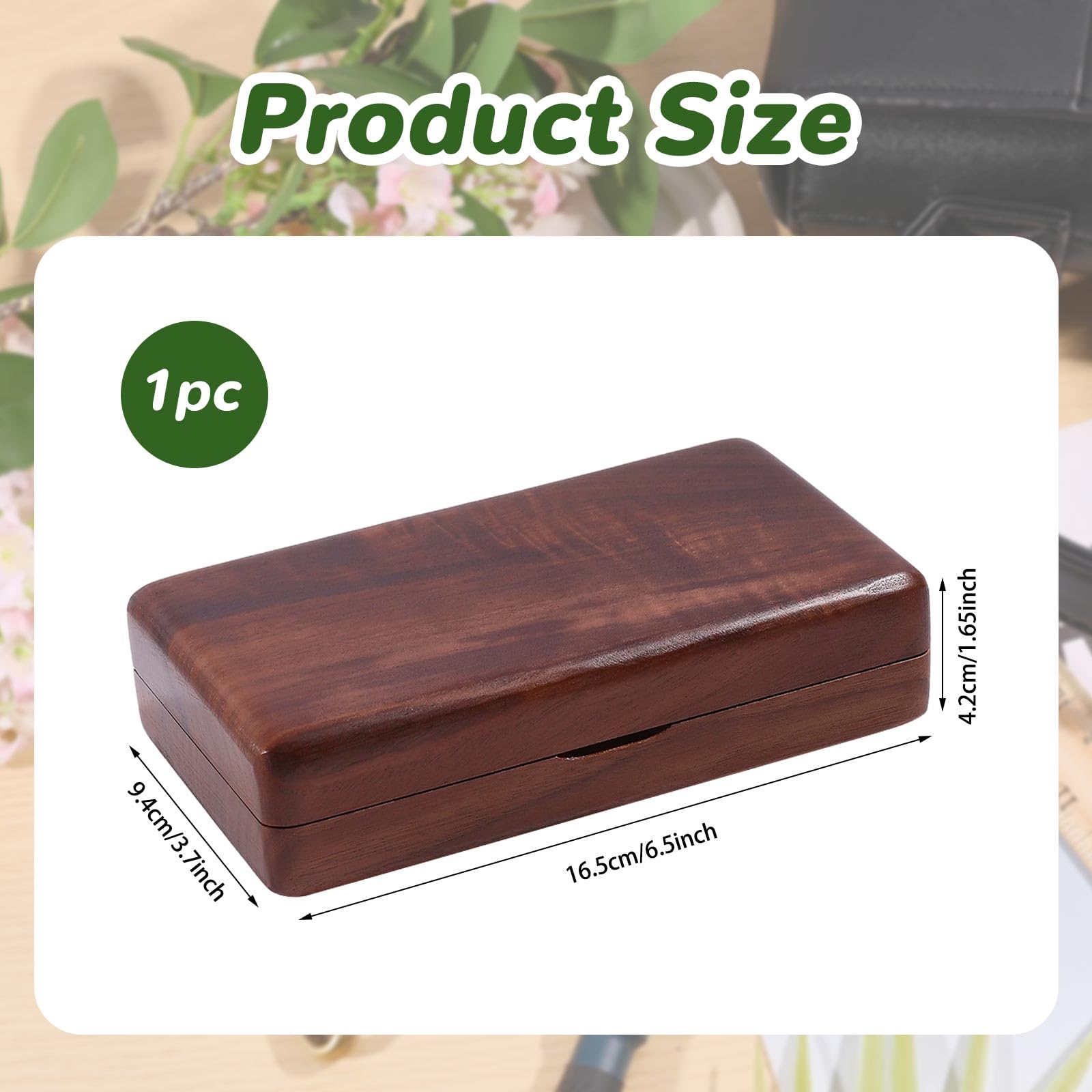 FREEBLOSS Vintage Schmuckkästchen Aus Holz Aufbewahrungsbox Für Halsketten Ohrringe Und Ringe 6.5x3.7x4.2x1.65(5) cm ((1) Zoll)