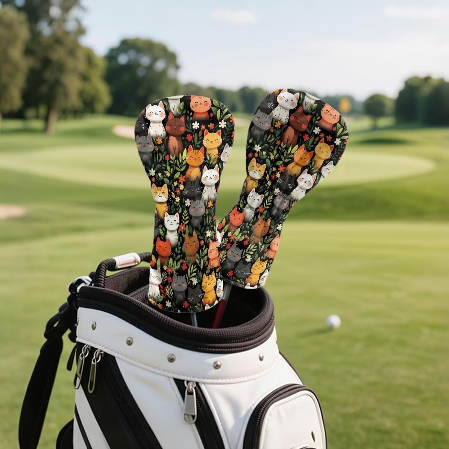 Rnyleeg Golf Club Head Covers for Driver Fairway Wood Hybird Waterproof PU Leather Golf Headcover for Kids, Youth, Women, Men