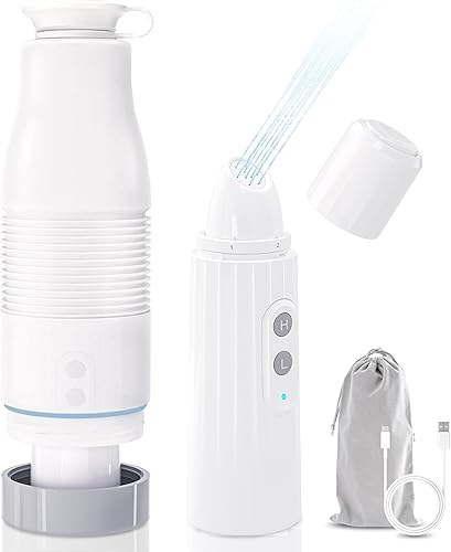 Bidé portátil para viajes, bidé de viaje de 18.6 fl oz, 4 modos de pulverización, pulverizador eléctrico de mano de alta presión, recargable y