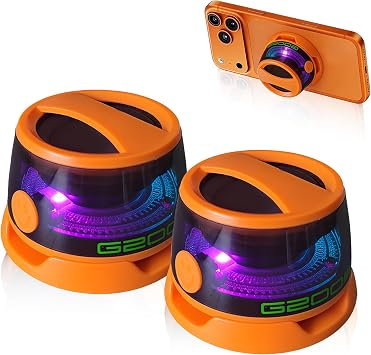 Magnetic Mini Bluetooth Speaker, Wireless Portable Speaker with Loud Stereo Sound 10H Battery for Spring Outdoor Picnic Camping, Tiny Gifts for Teens,2-Pack Orange
