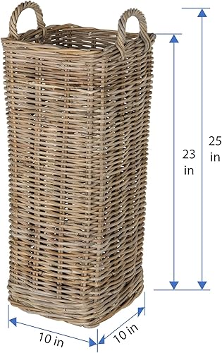 Miniatura 4 de KOUBOO Kobo - Paragüero cuadrado con cierre de metal para agua, cesta de almacenamiento gris