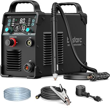 Bestarc CNC Plasma Cutter with CNC Torch, [Blow Back Pilot Arc][Air Sensor] 80Amp Non-HF CNC Plasma Cutter Machine, 110/220V Dual Voltage, 5/8" Clean Cut 1.57" Max Cut, 2T/4T, PA/PT for Beginners DIY