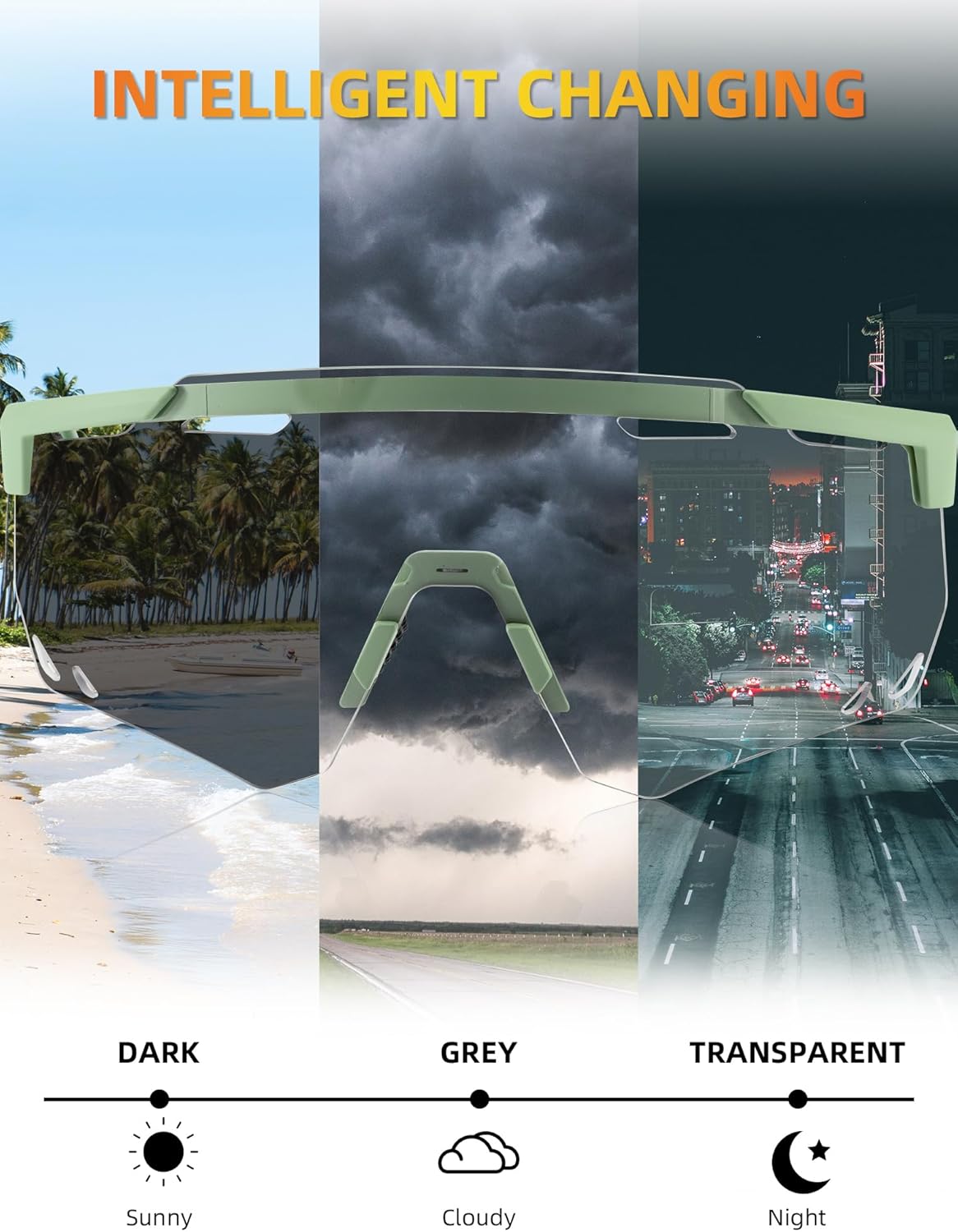 ROCKBROS Photochromic Cycling Glasses Anti-fog Photochromic Sunglasses UV Protection Mountain Bike Glasses - Image 2