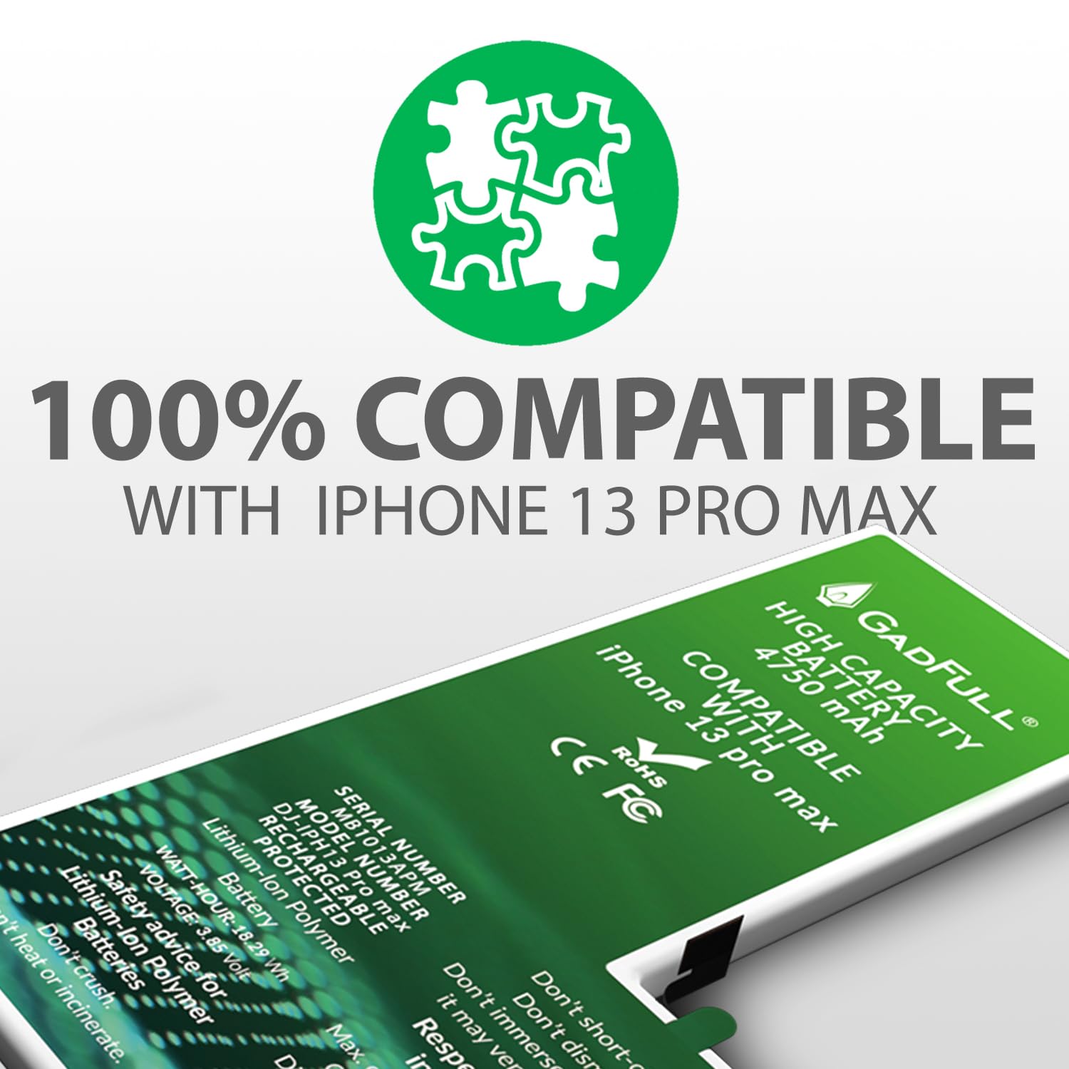 akumulator kompatybilny z iPhone 13 Pro Max o wysokiej pojemności | 2025 rok | w zestawie instrukcja naprawy i profesjonalny zestaw narzędzi | bez cykli ładowania | Działa ze wszystkimi