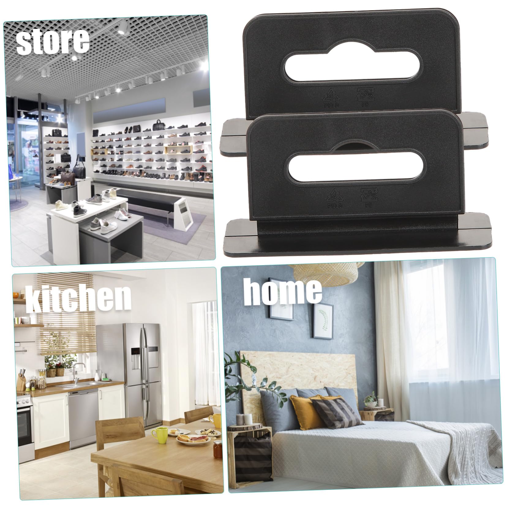 Ganchos 200 Piezas Pvc Negro Autoadhesivos Simples