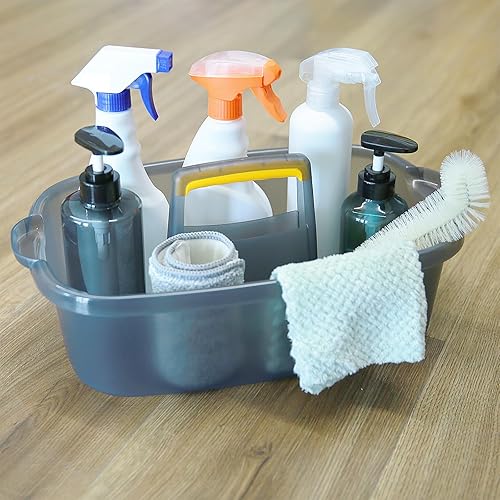 Miniatura 30 de Organizador de limpieza con asa, cesta de almacenamiento portátil para suministros de baño, productos de limpieza y herramienta de fregadero