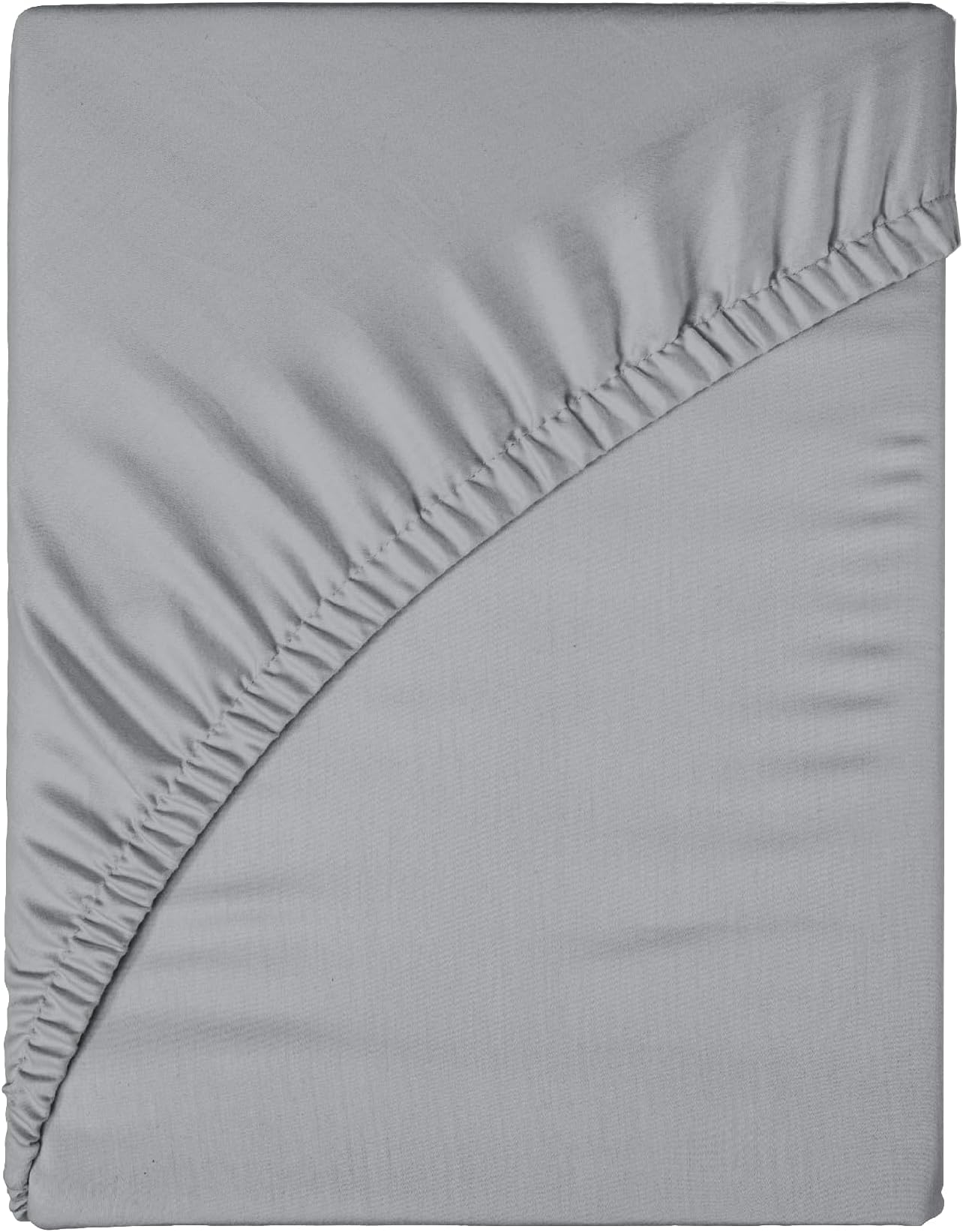 Funky Gadgets Double Fitted Sheet Grey 12 Inch (30cm) Deep Fitted Sheets 90 GSM Soft Brushed Microfiber Fitted Sheets Easy Care Bottom Sheet(137 X 190cm)