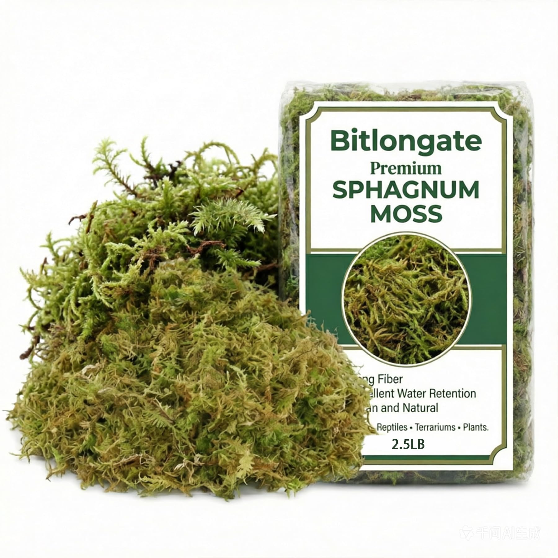 1,1 kg de mousse de sphaigne pour plantes, mousse d'orchidée à longues fibres pour plantes carnivores, terrariums et rempotage d'intérieur, briques de sphaigne compressées.