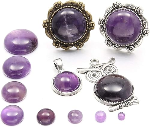 Miniatura 6 de Cabujones de piedra natural de 0.709in, sin agujero, cabujones redondos para hacer joyas de bricolaje, diámetro (20 unidades)