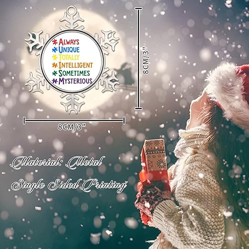 Miniatura 9 de Adornos de Navidad, rompecabezas de conciencia sobre el autismo, decoraciones de conciencia sobre el autismo, decoraciones de árbol de Navidad,