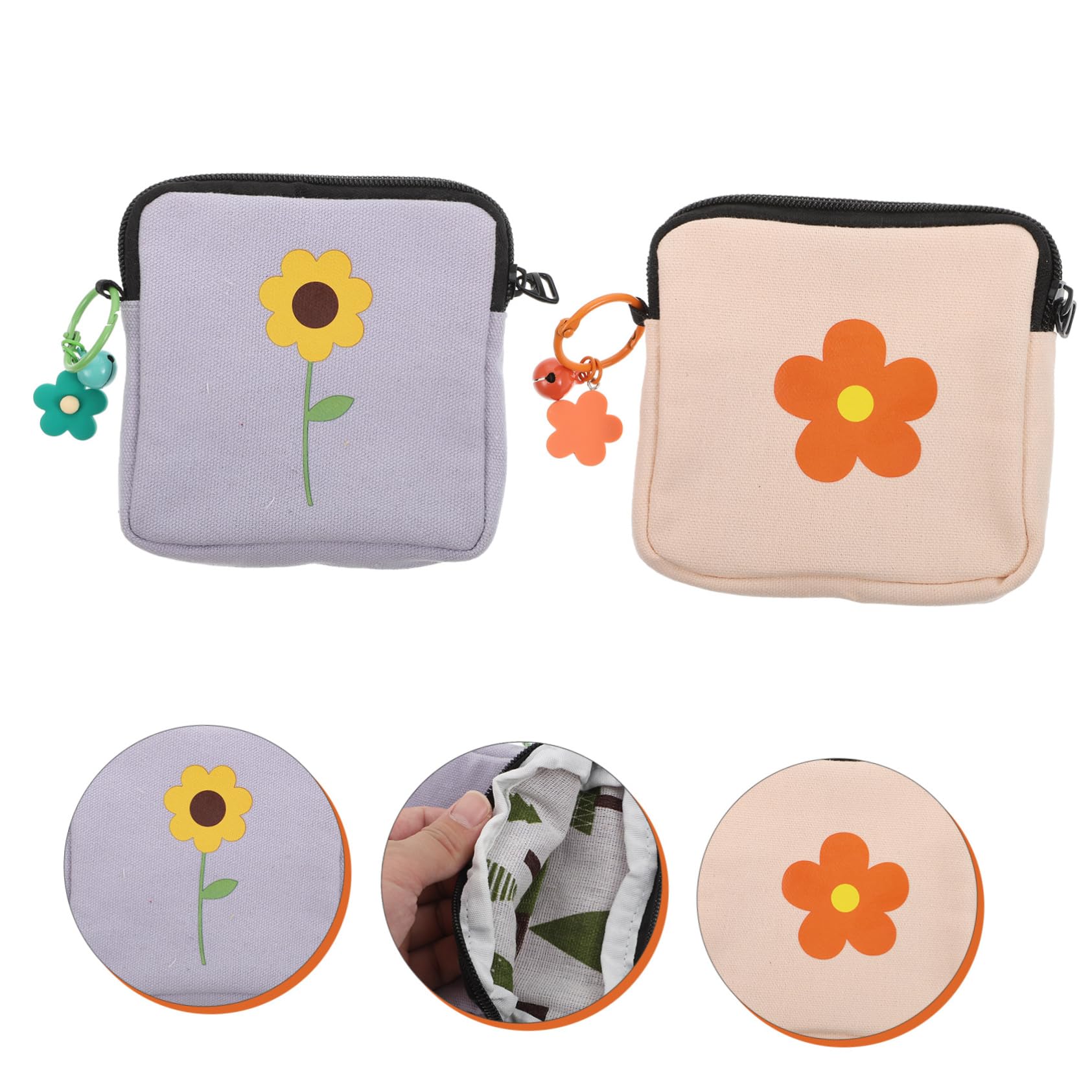 3 Series Bolsa para Guardar Toallas Sanitarias Neceser Pequeño para Productos Femeninos Bolsas para La Menstruación para Niñas Y Mujeres A Prueba De Fugas Tela 2 Piezas x 3